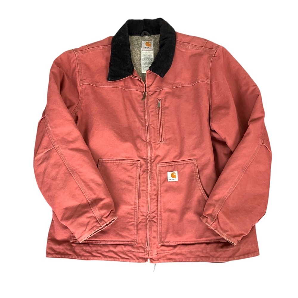 Carhartt corduroy collar Sherpa canvas lined jacket size xl sandstone ridge gorp